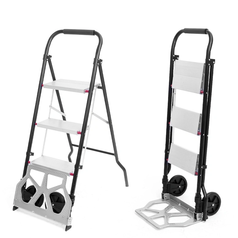 2 in 1 Aluminum Ladder and Trolley Cart Folding Design