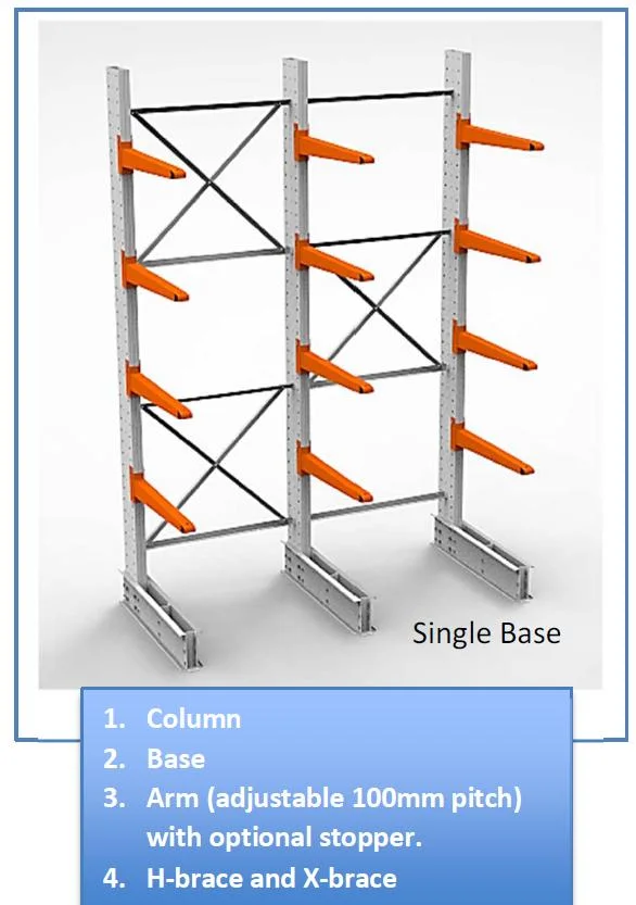 OEM and ODM Heavy Duty Adjustable Industrial Steel Metal Warehouse Storage Cantilever Racking/Steel Cantilever Racking