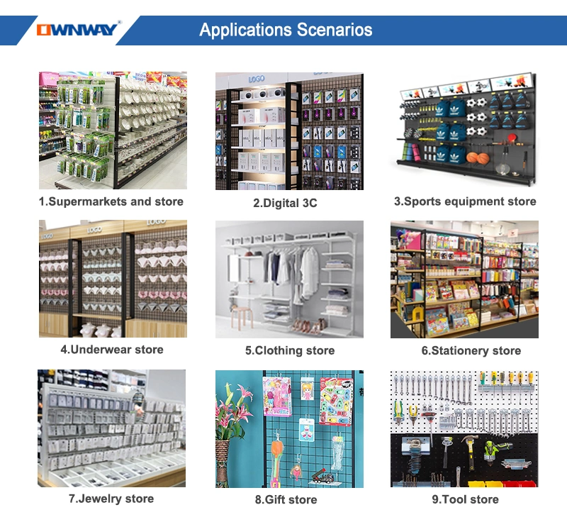 Metal Chrome Supermarket Slatwall Accessories