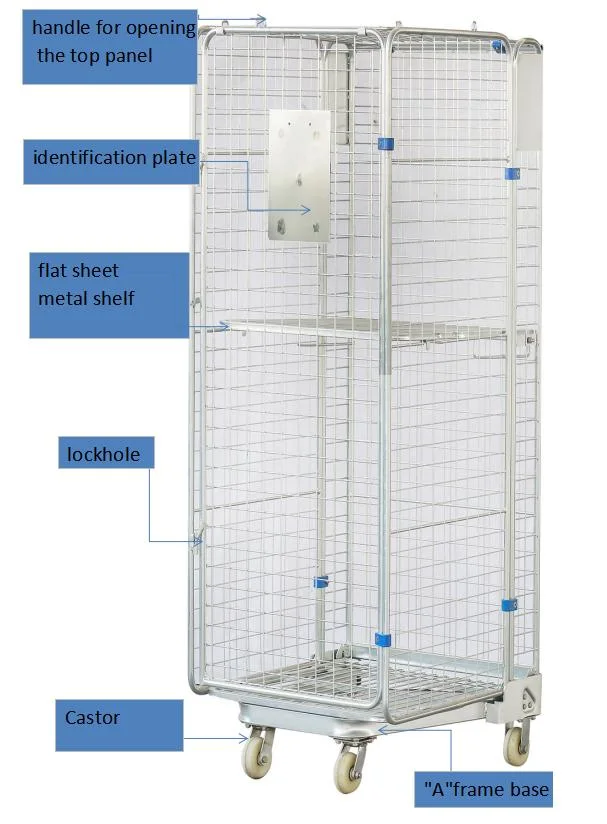 Customized Durable Industrial Metal Roll Container Cage for Cargo Storage Transportation