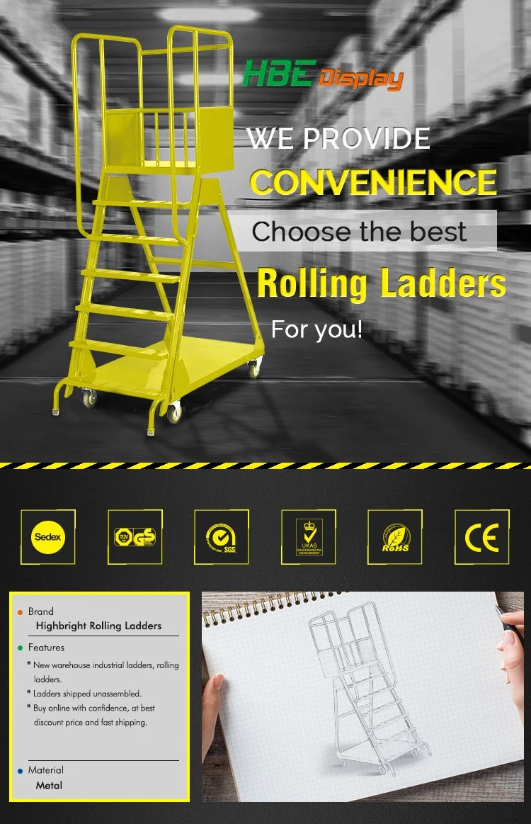 Supermarket and Warehouse Step Ladder Cart