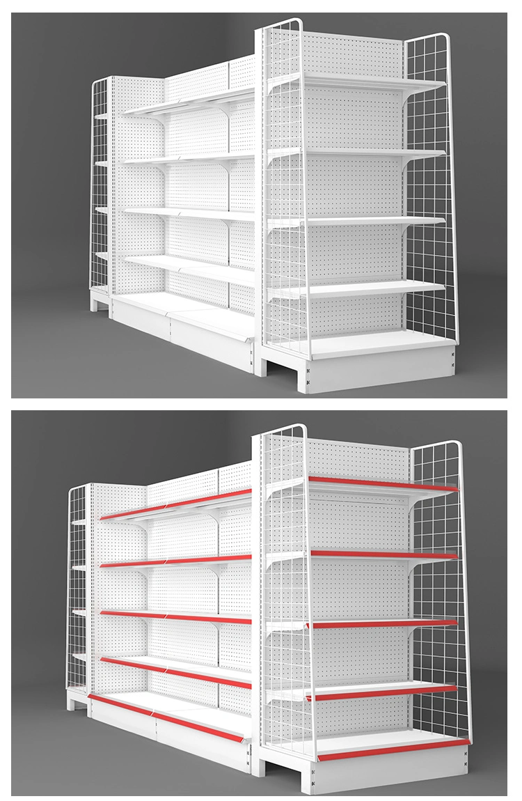 Hot Sale Customized Heavy Duty Metallic &Wooden Supermarket Shelves Gondola Accessories